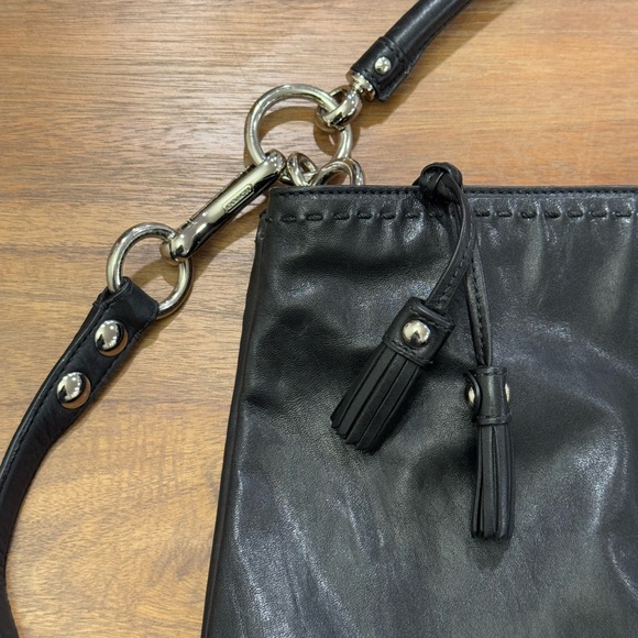 Coach Black Leather Large Crossbody Bag - Picture 2 of 9